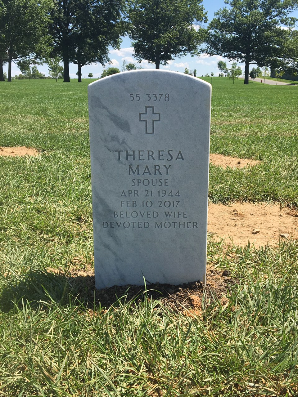 Back of headstone — Robert Adams