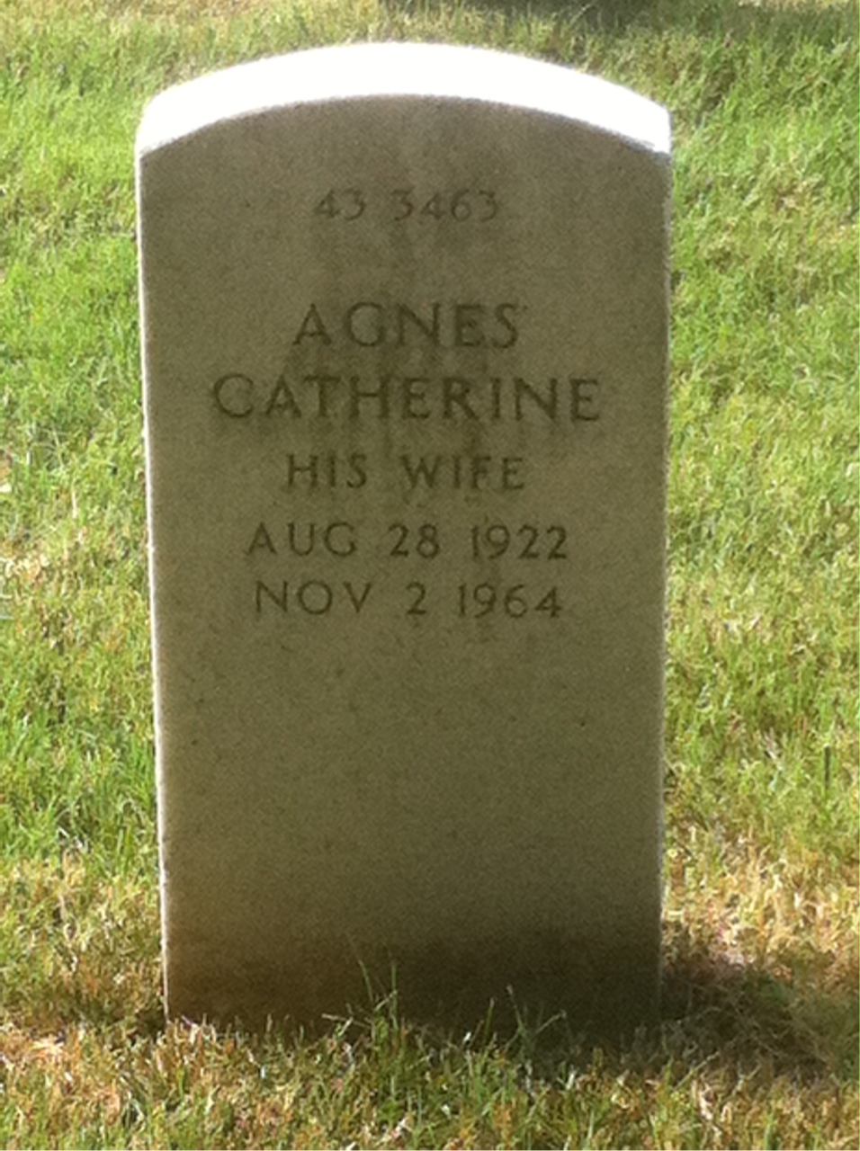 Back of headstone — Agnes Mcglew