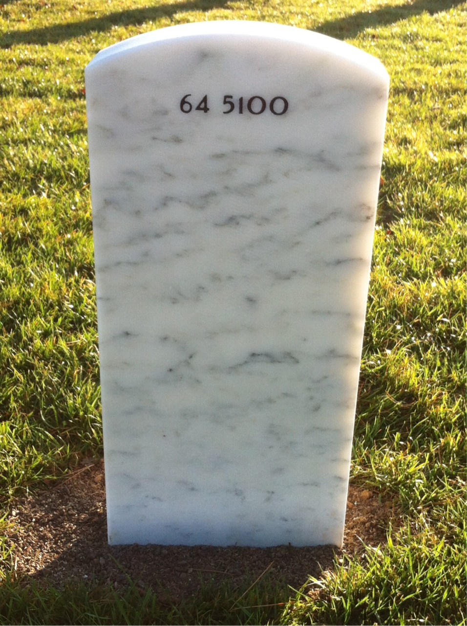 Back of headstone — Charles Angelo