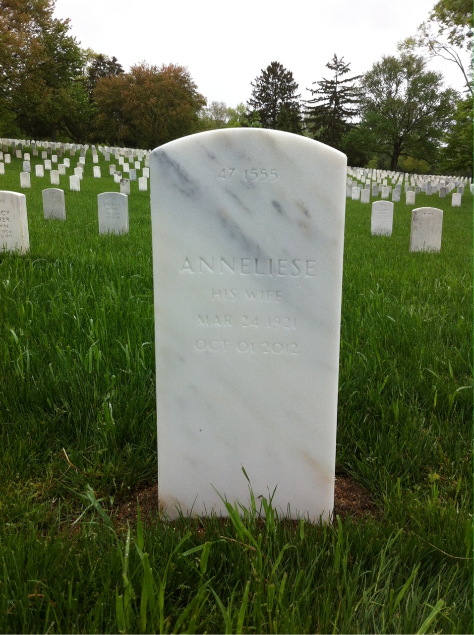 Back of headstone — Edward Alderman