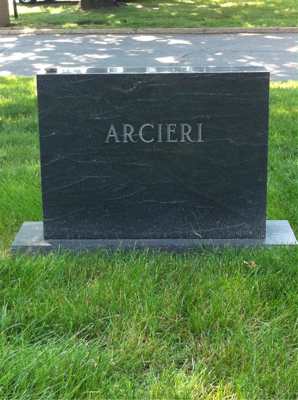 Back of headstone — Ann Arcieri