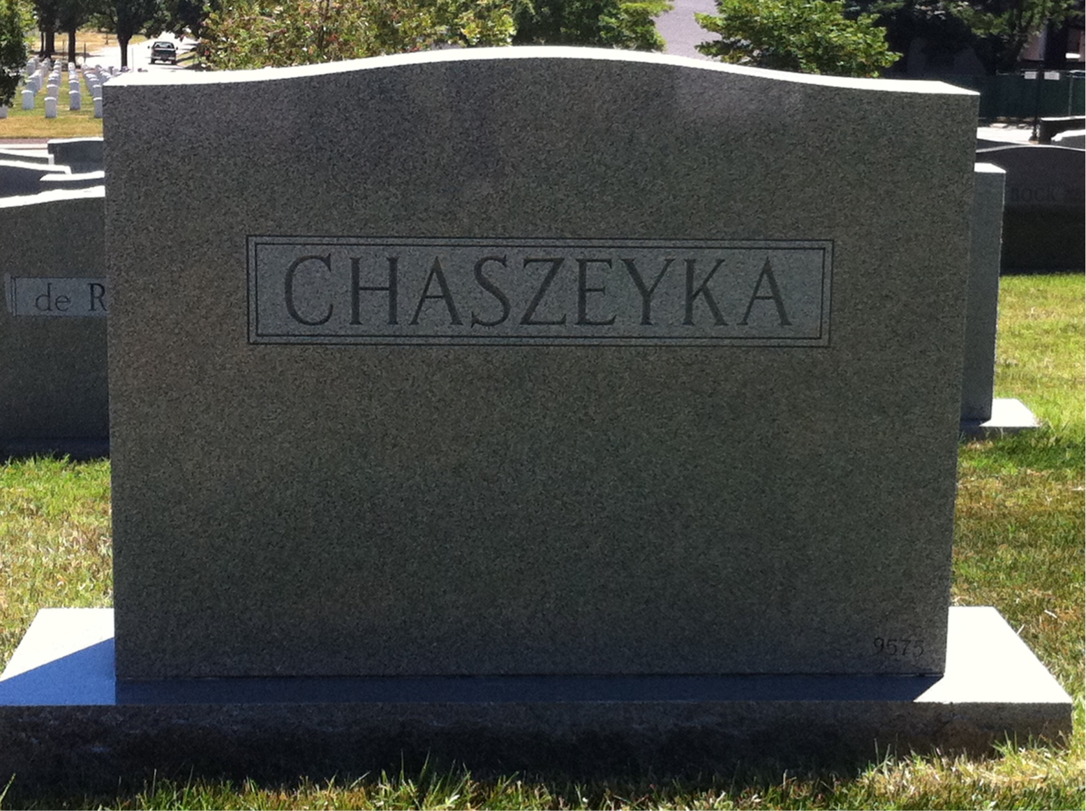 Back of headstone — Michael Chaszeyka