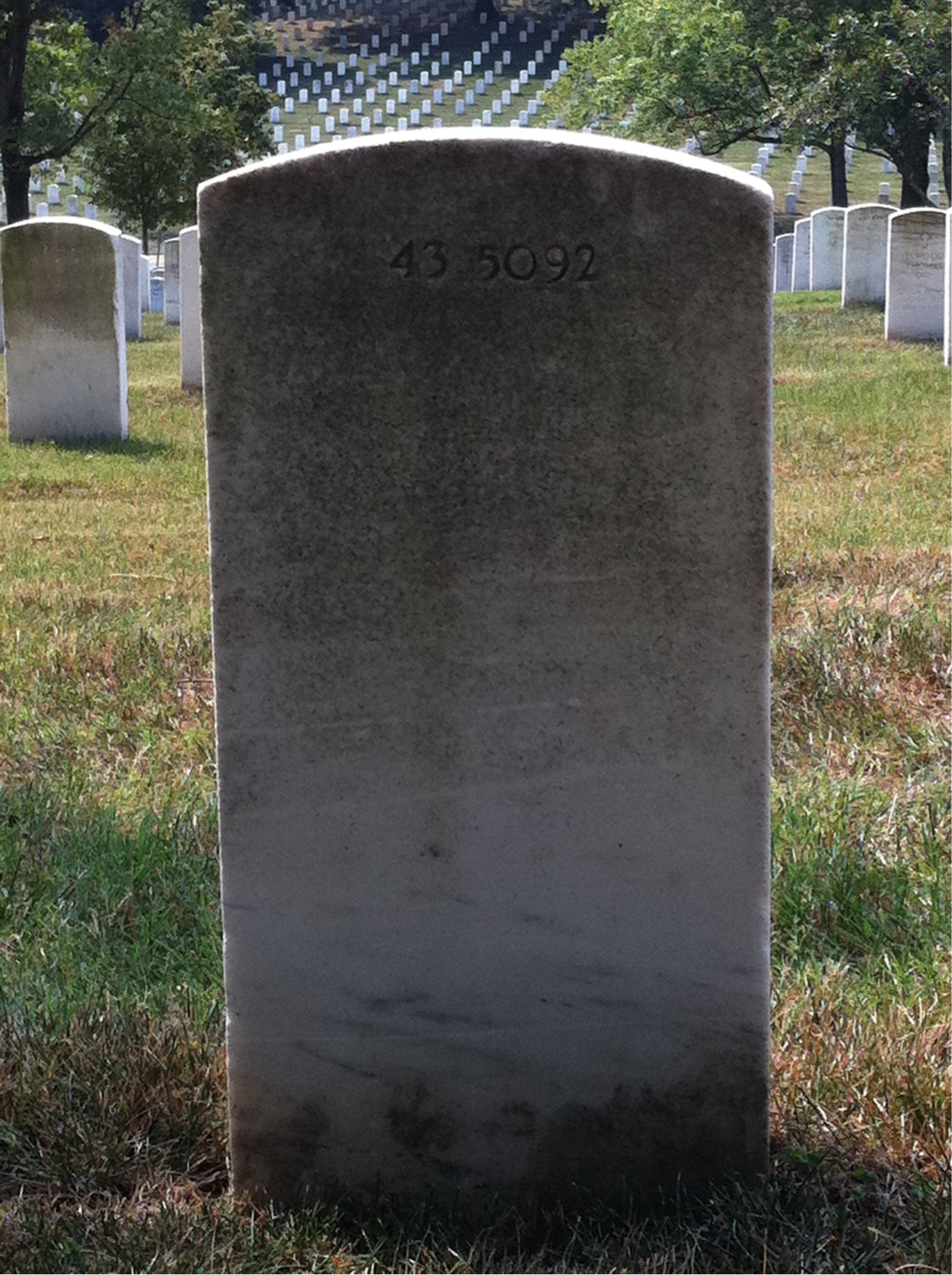 Back of headstone — William Edward Hill
