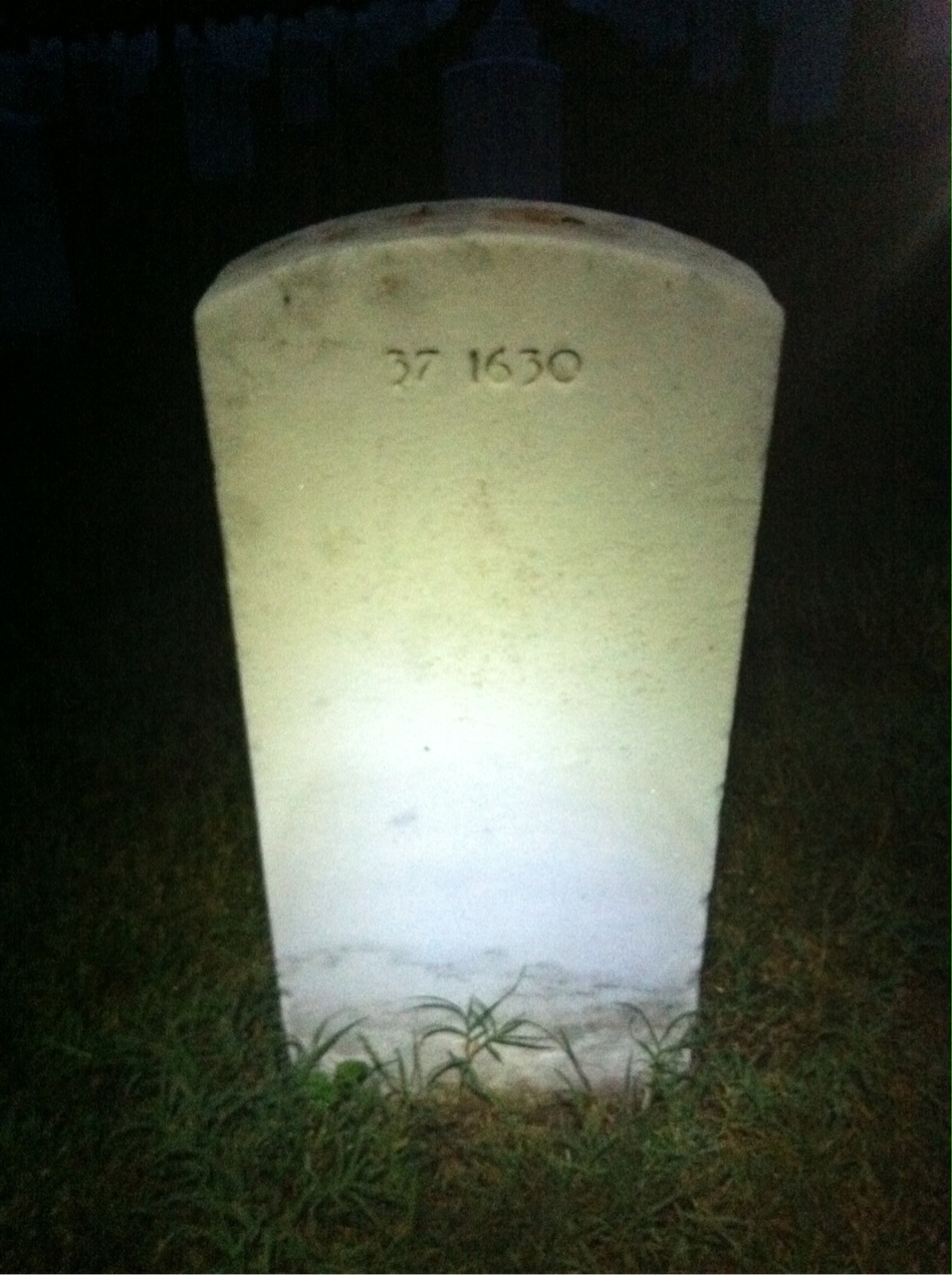 Back of headstone — Theadore Alexander