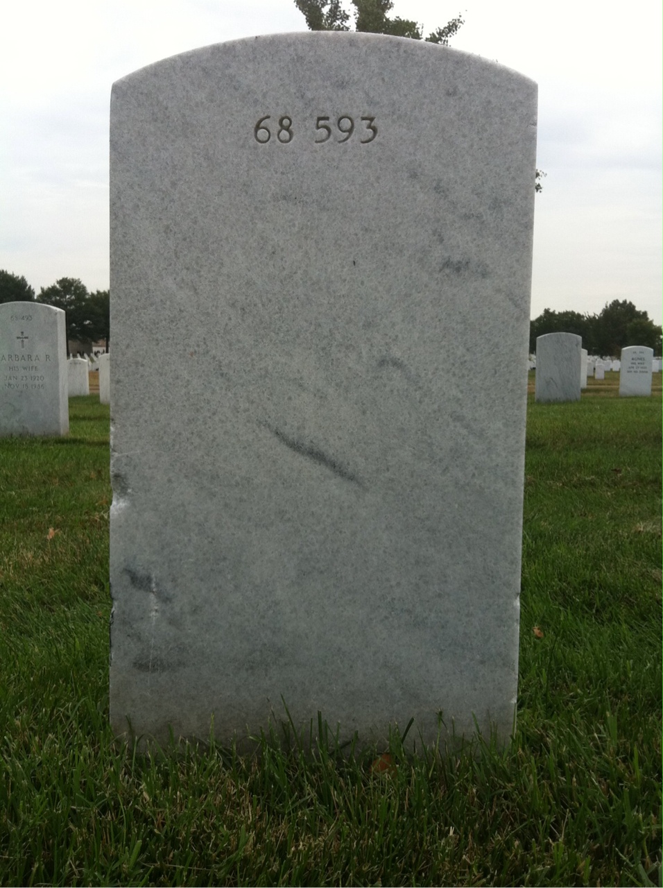 Back of headstone — Charles Armstrong