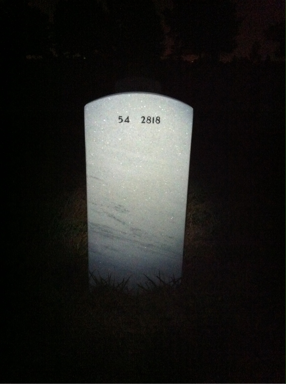 Back of headstone — Joseph Larremore