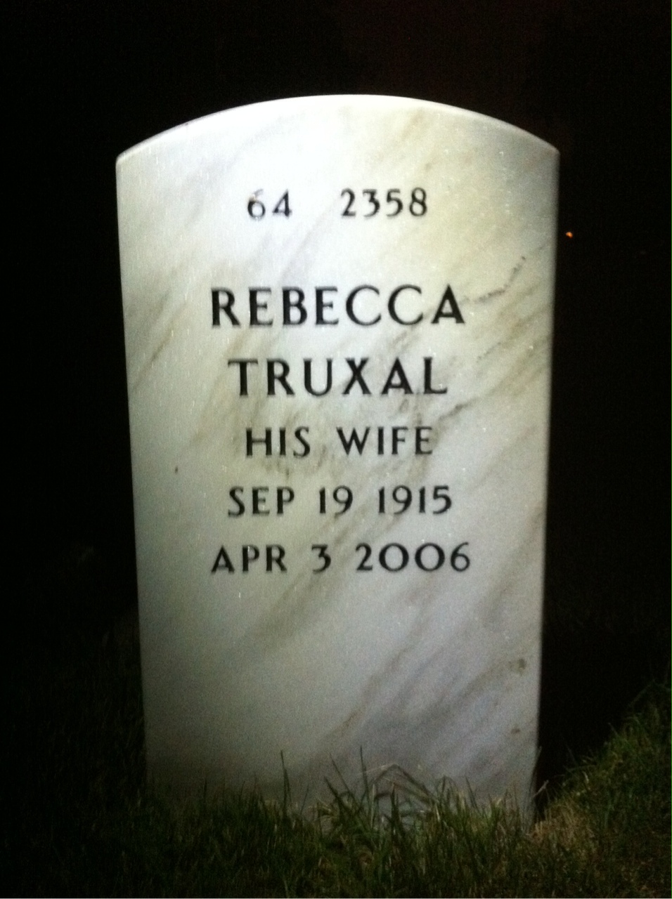Back of headstone — Edward Louden