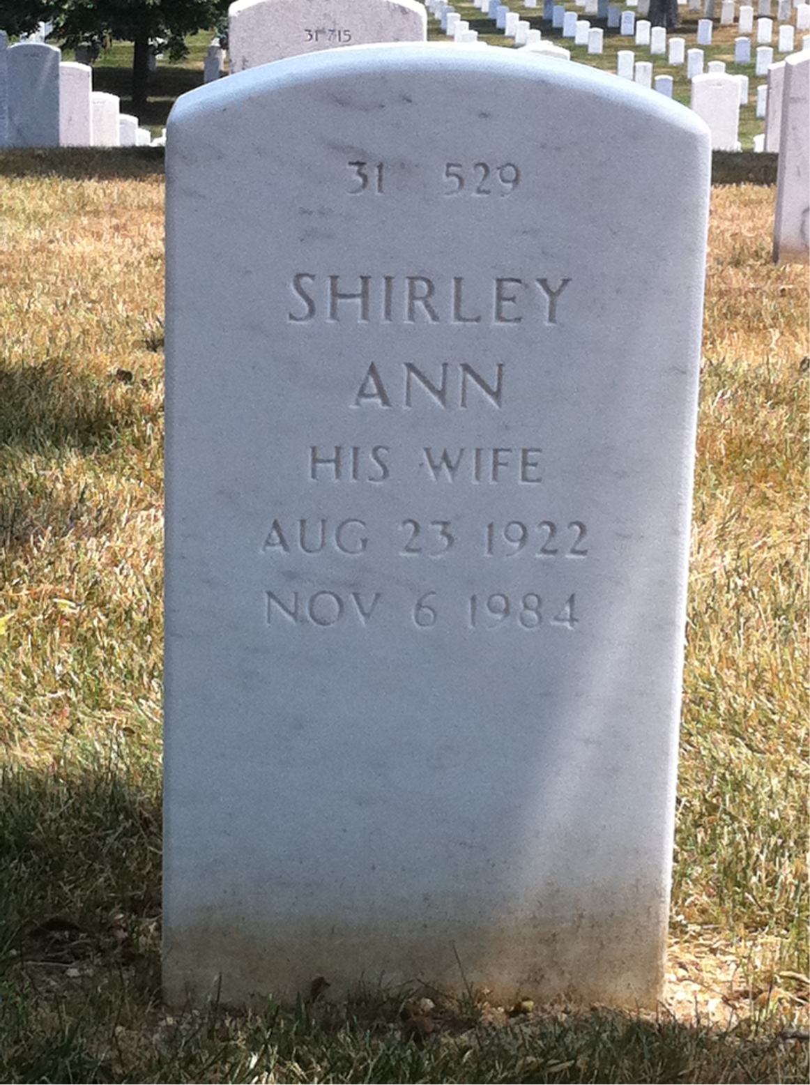 Back of headstone — Rueben Weerts