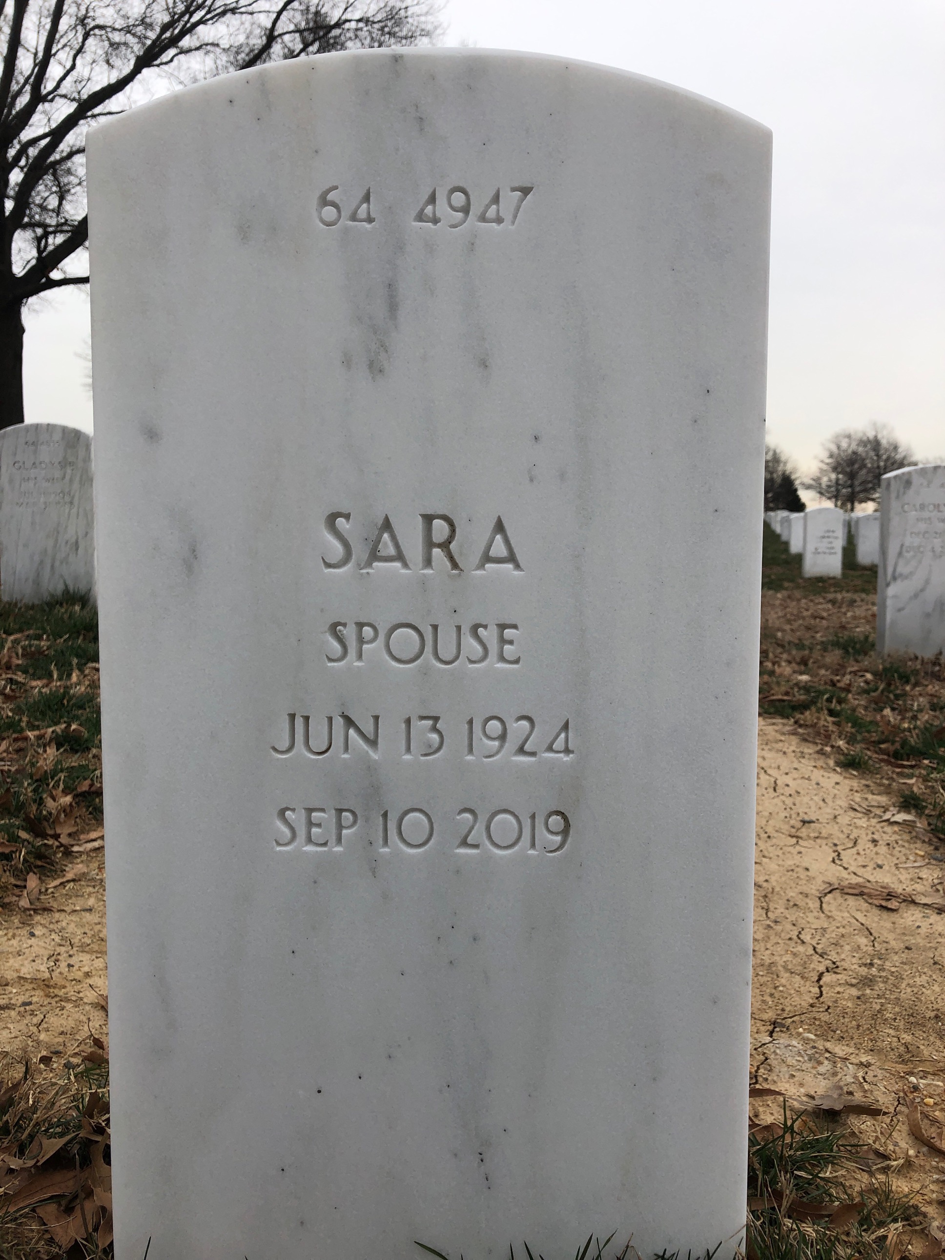 Back of headstone — George Rogers