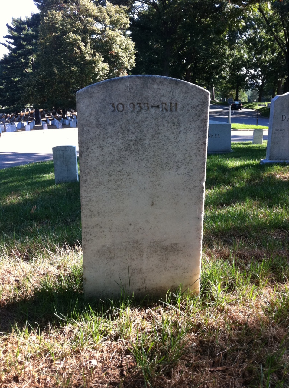 Back of headstone — Raymond Ainsworth