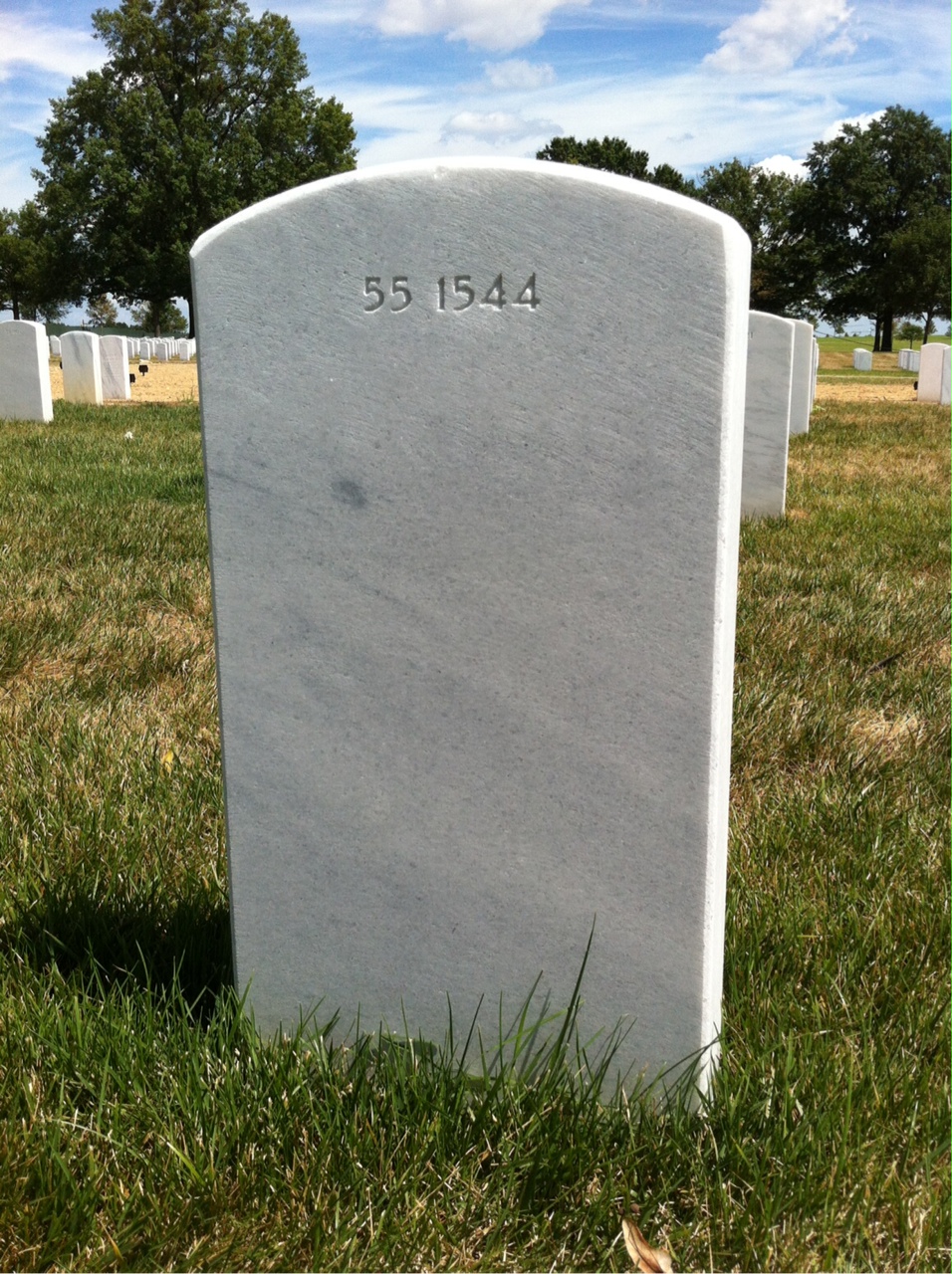 Back of headstone — Thomas M Brossart