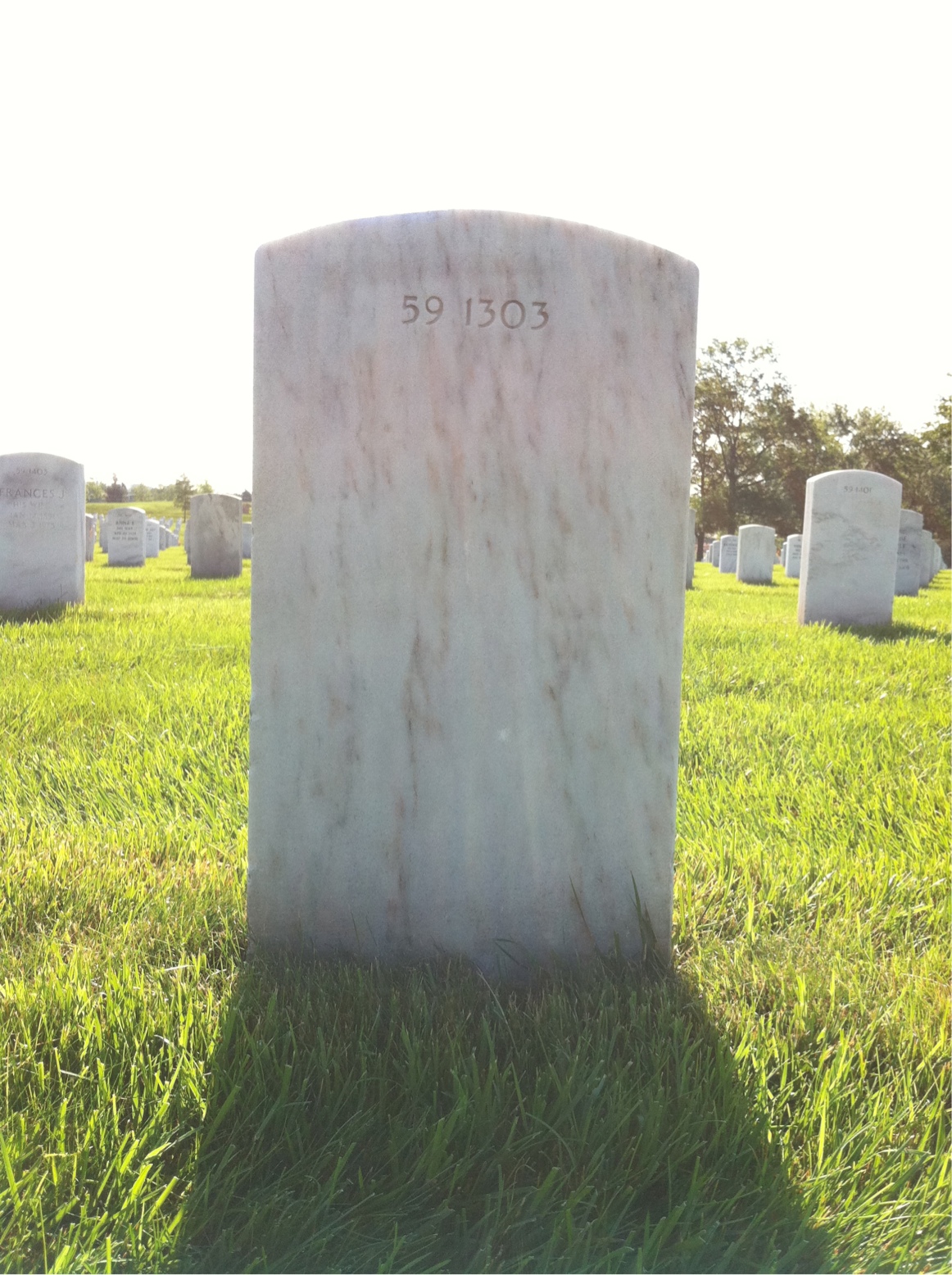 Back of headstone — Marshall Cox