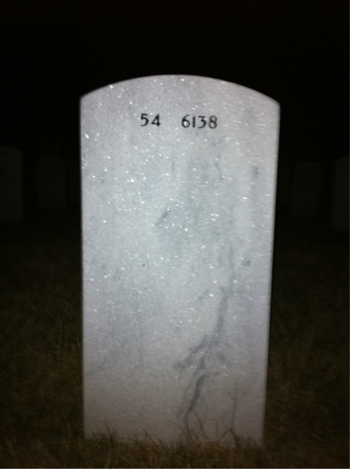 Back of headstone — George White