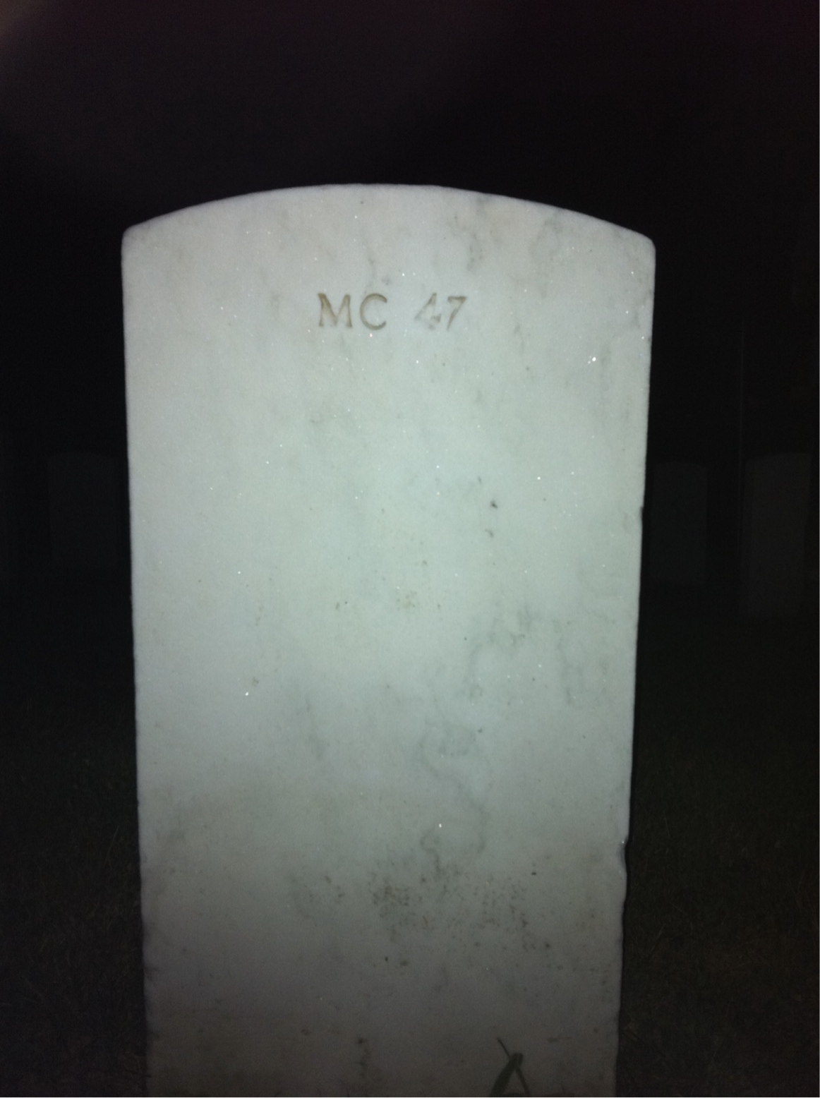 Back of headstone — James Musselwhite