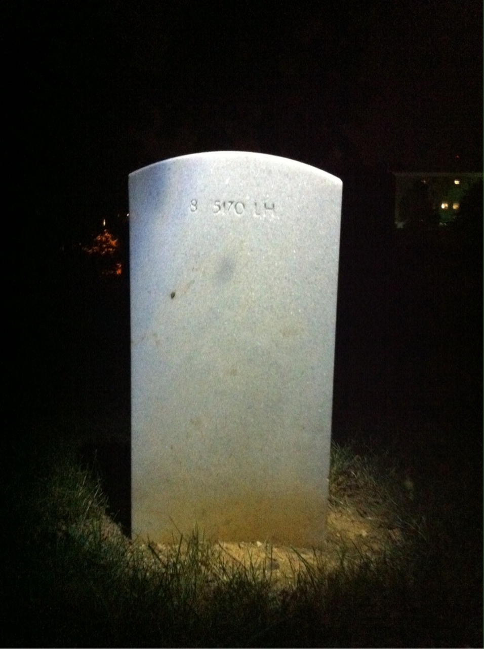 Back of headstone — Alma Austin