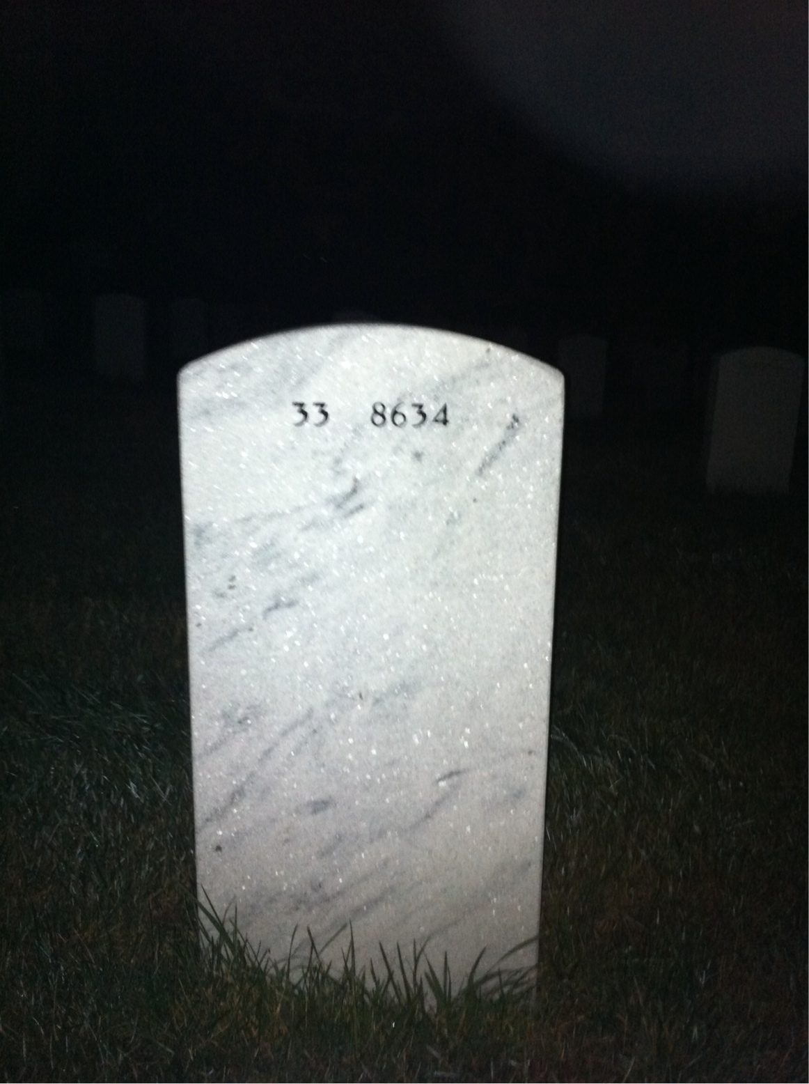 Back of headstone — Calvin Chandler