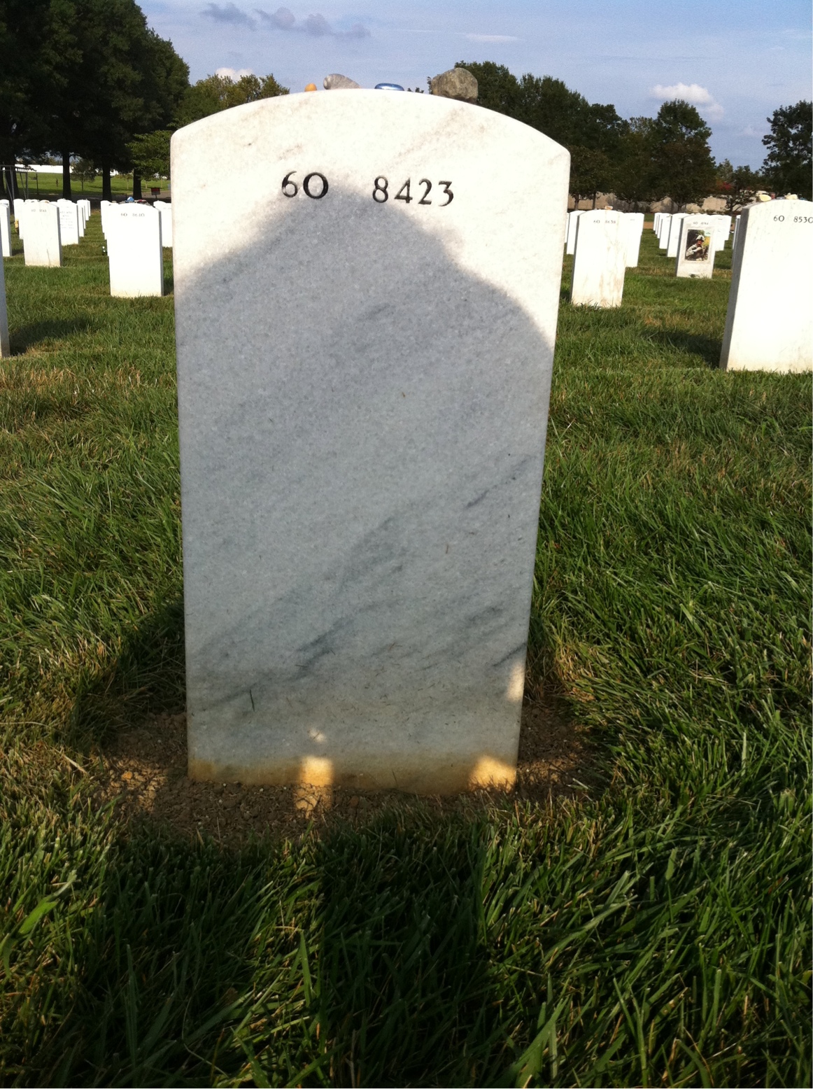 Back of headstone — Colin Wolfe