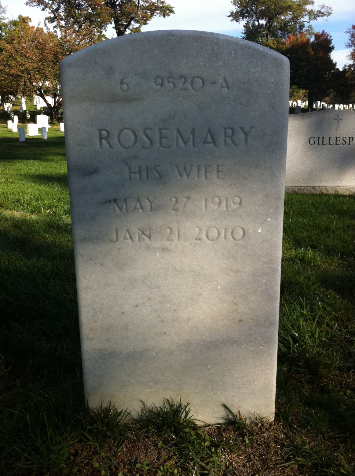 Back of headstone — Frederick Moore
