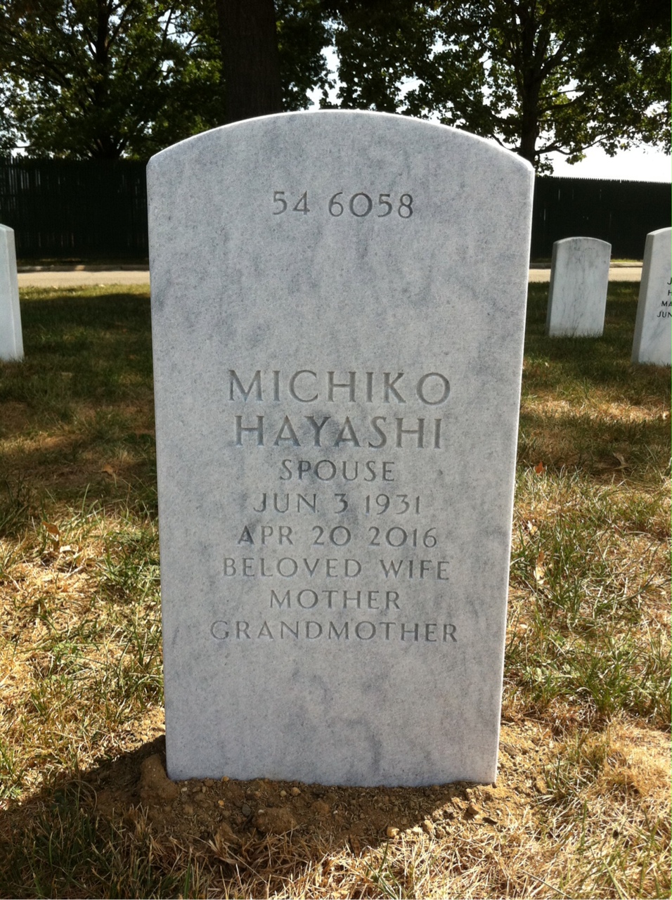 Back of headstone — Frank Townsend