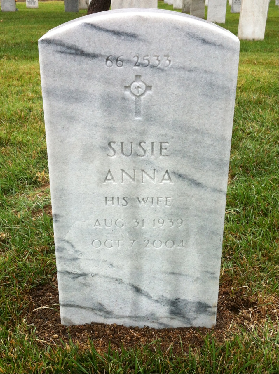 Back of headstone — Kenneth Roney