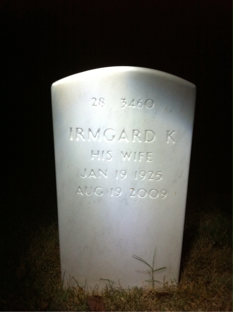 Back of headstone — Theodore Dahle