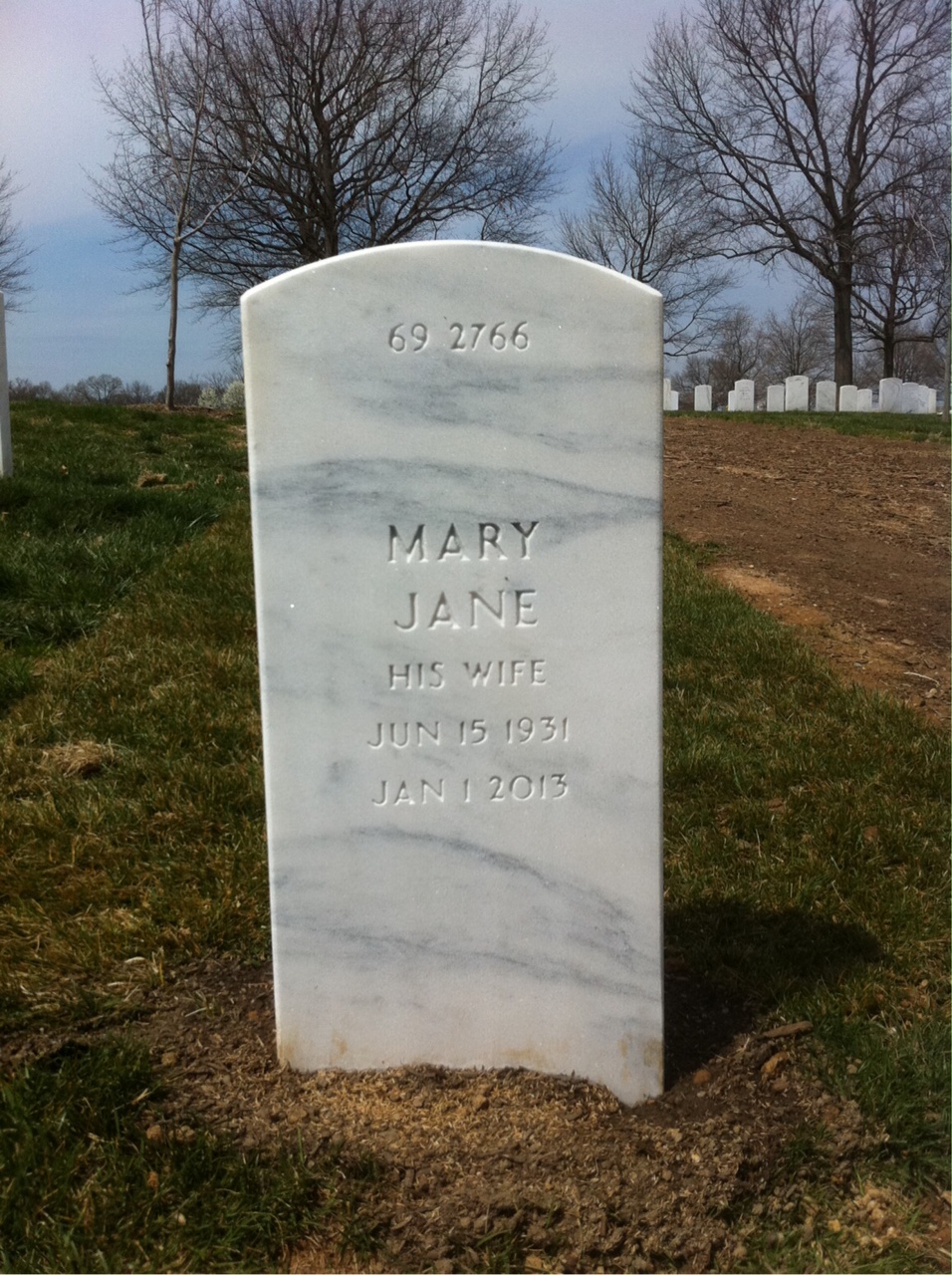 Back of headstone — William Ruffner