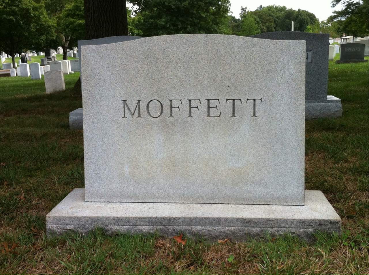 Back of headstone — Lieze Moffett