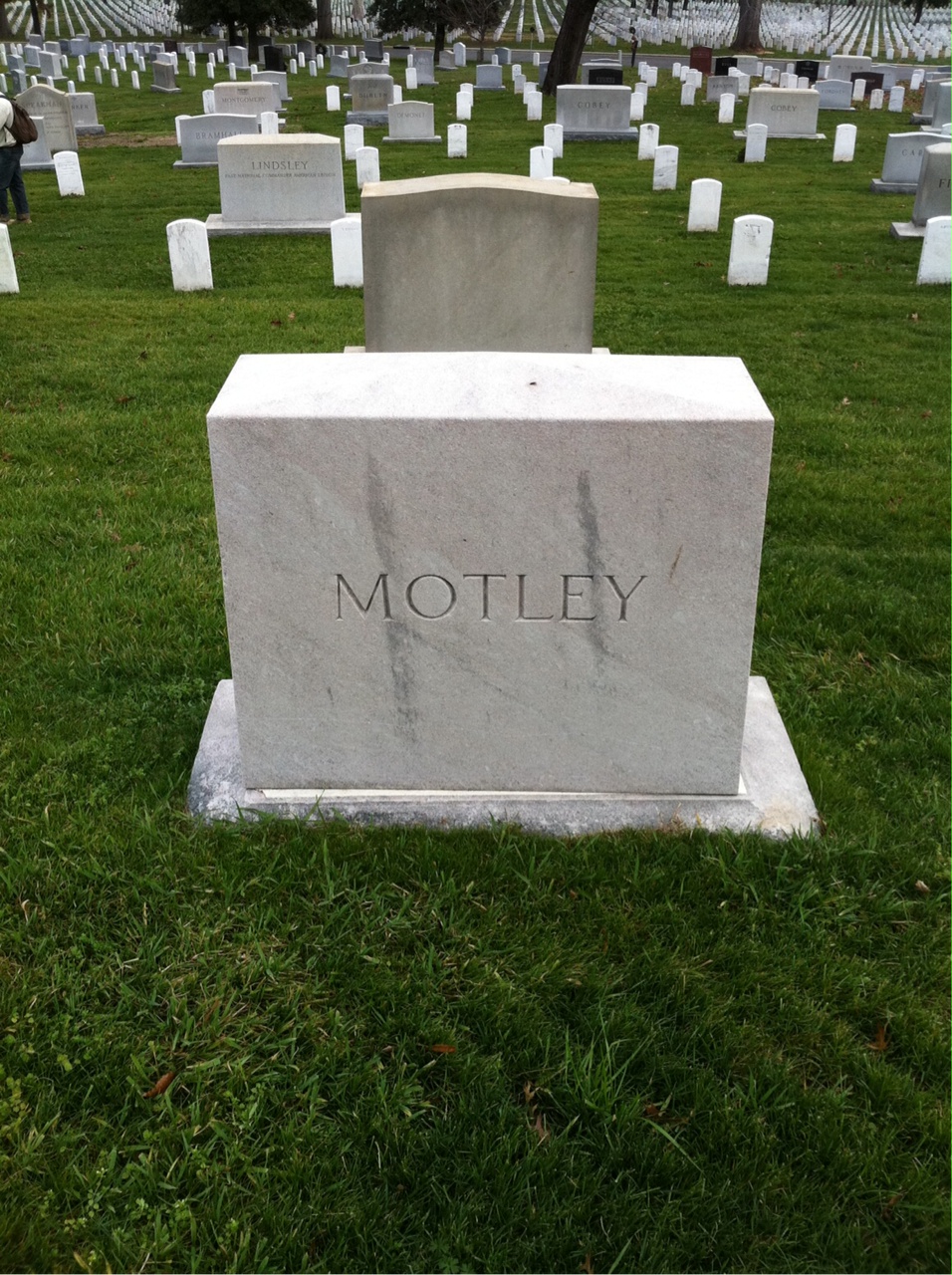 Back of headstone — Langhorne Motley