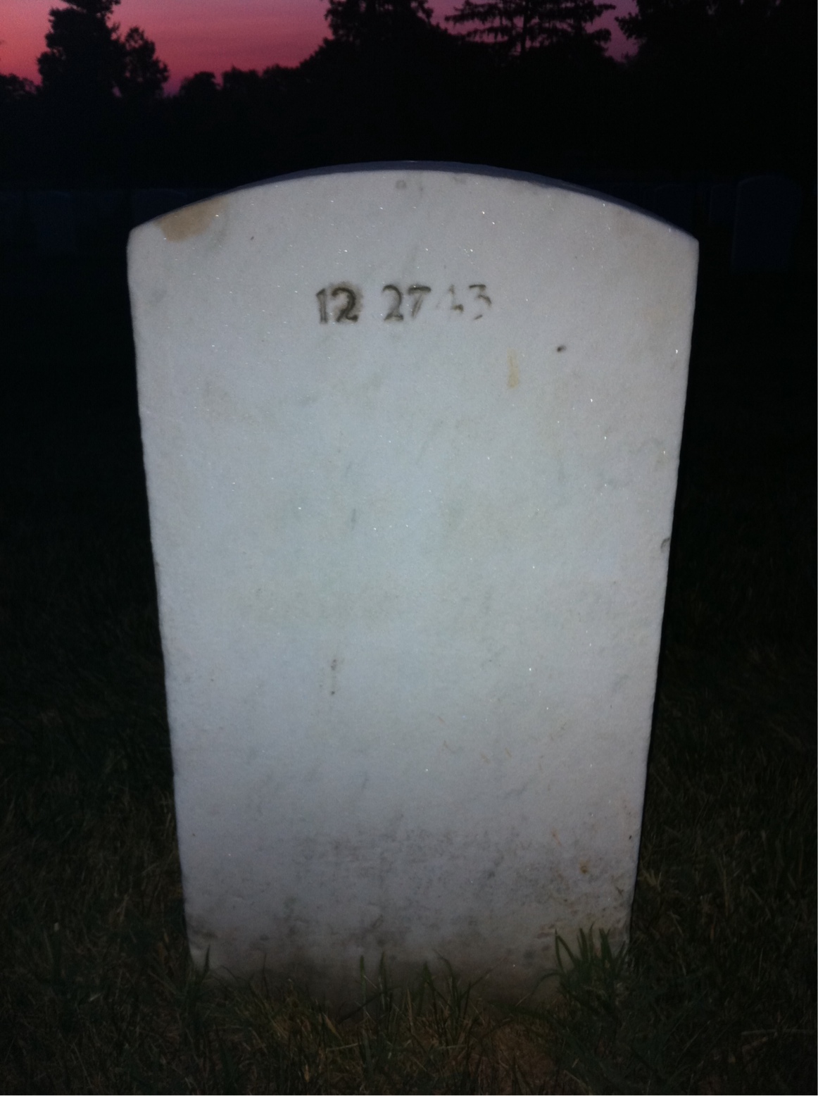 Back of headstone — Frank Considine