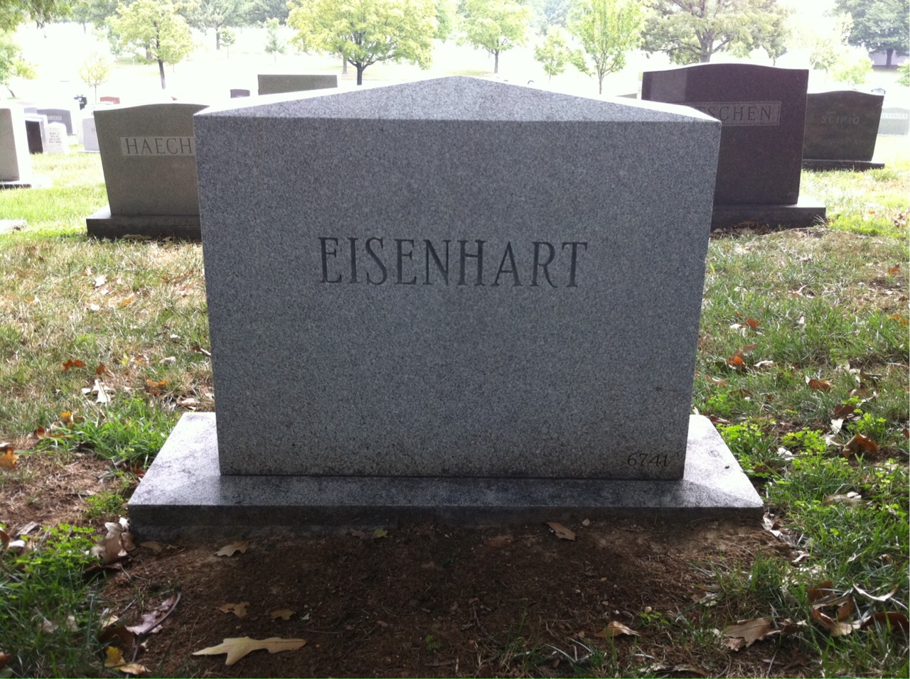 Back of headstone — George Eisenhart