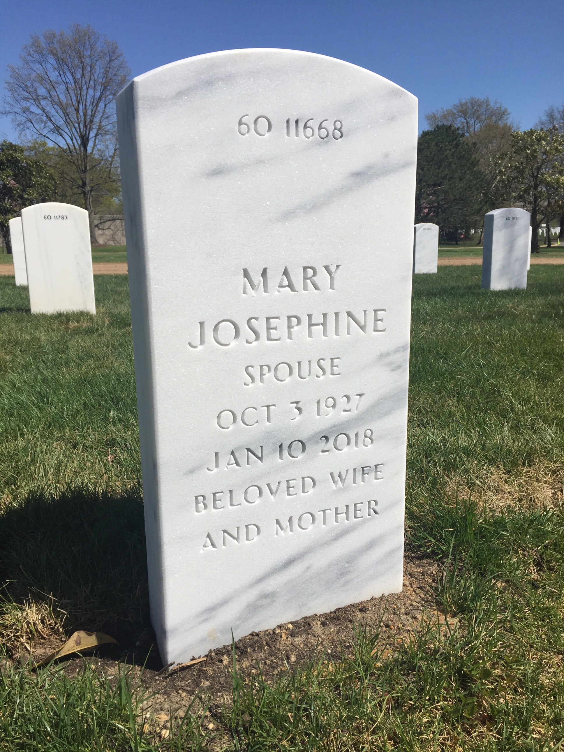 Back of headstone — Walter Minnick