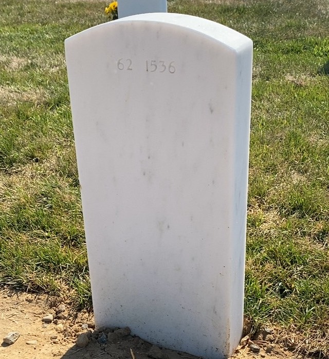 Back of headstone — Robert Aumack
