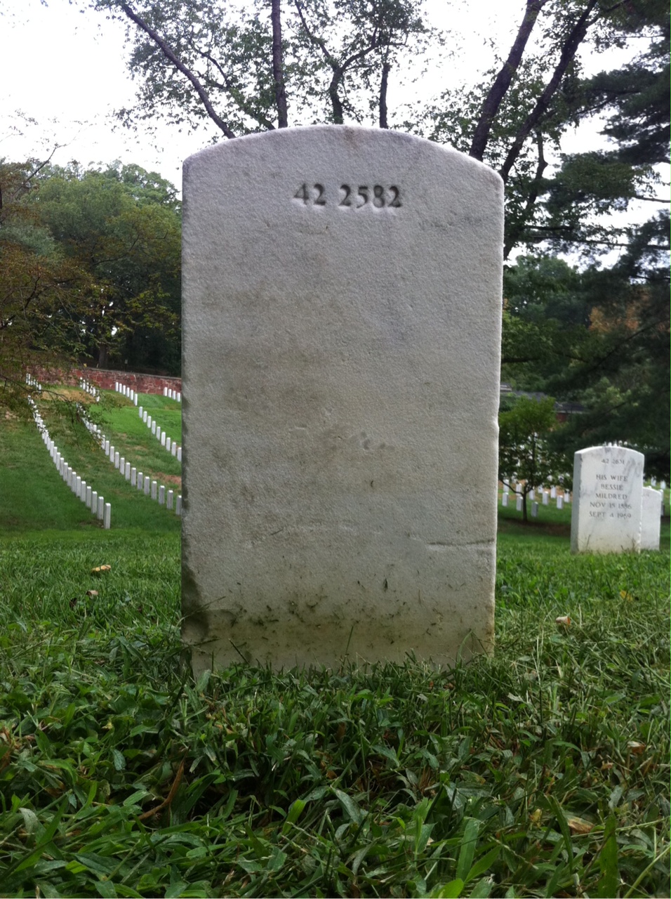 Back of headstone — Walter Franklin Johnson
