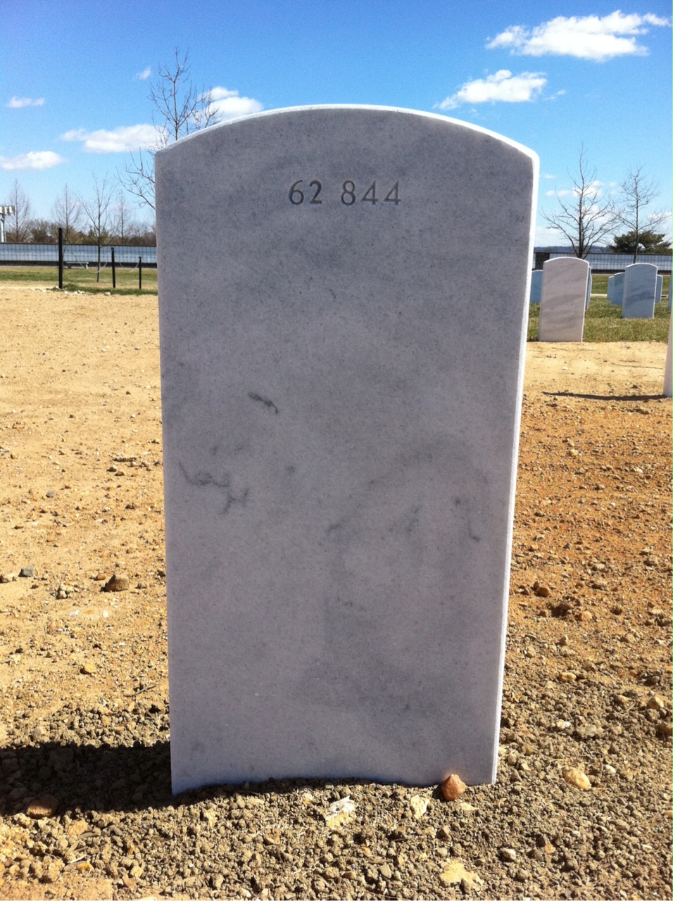 Back of headstone — James Baker