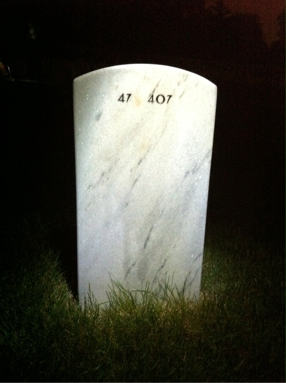 Back of headstone — James Walker
