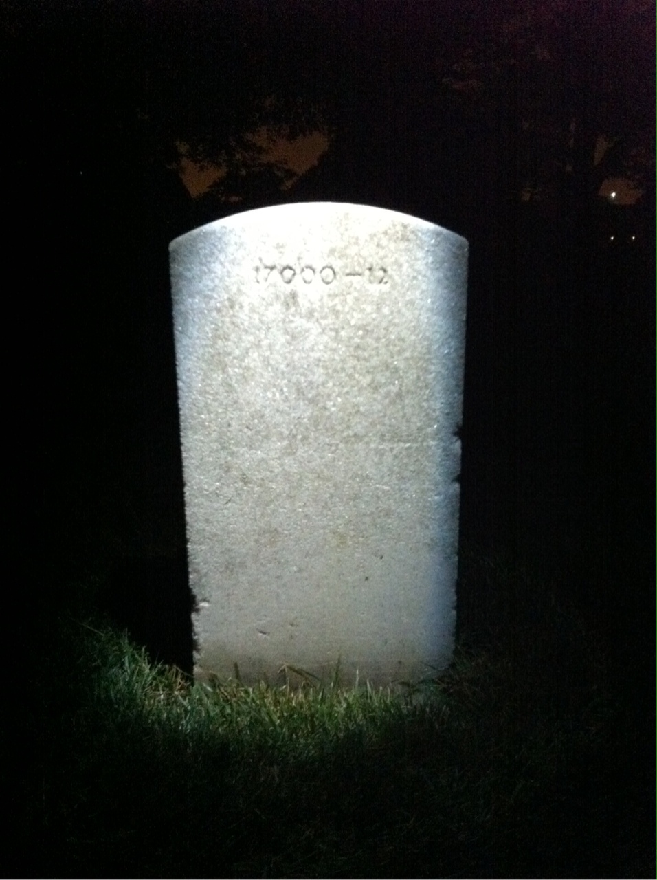 Back of headstone — Bertha Angevine