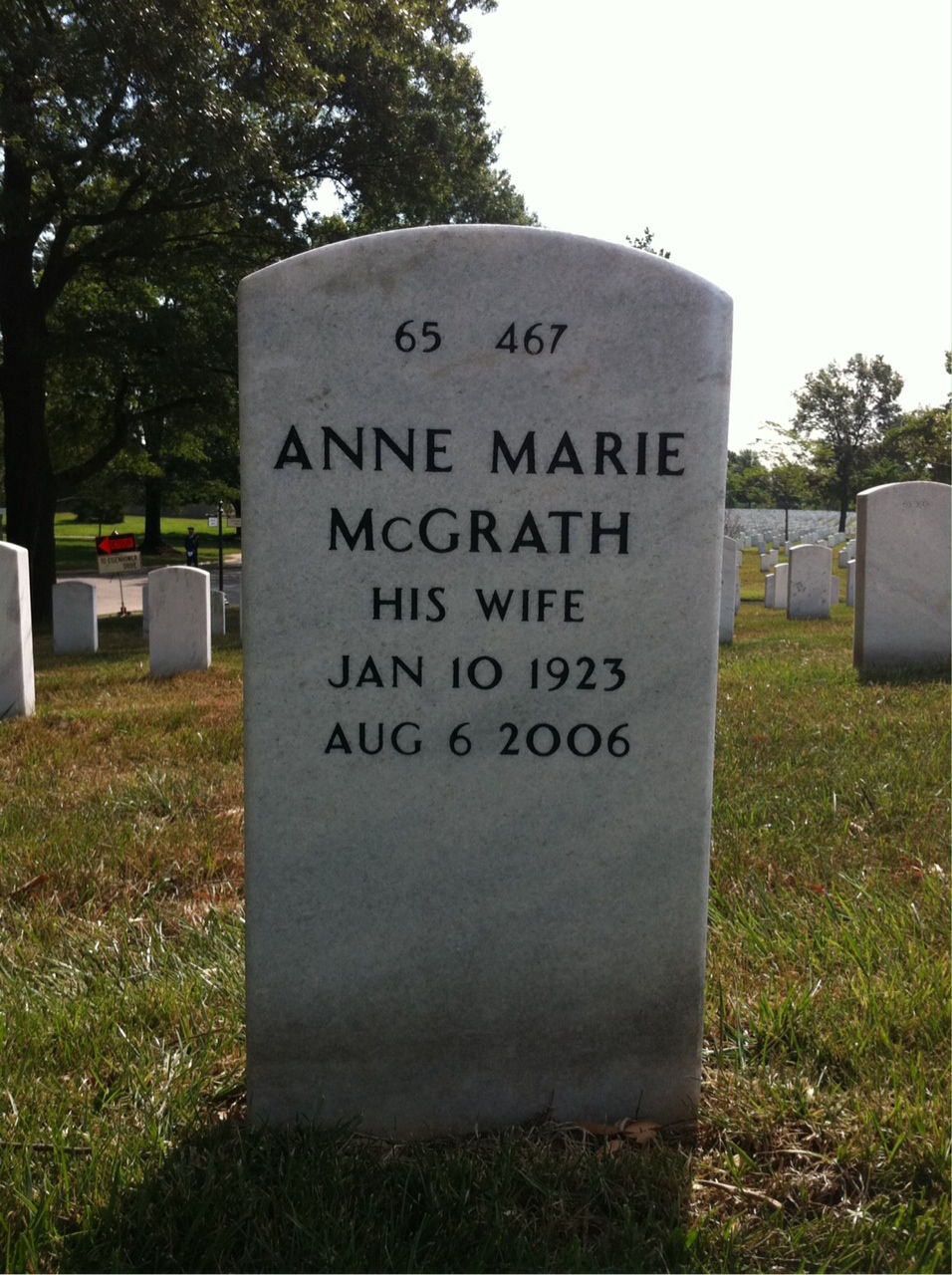 Back of headstone — Albert Mccullough