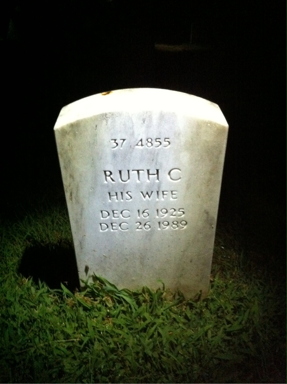 Back of headstone — Mancel Anderson