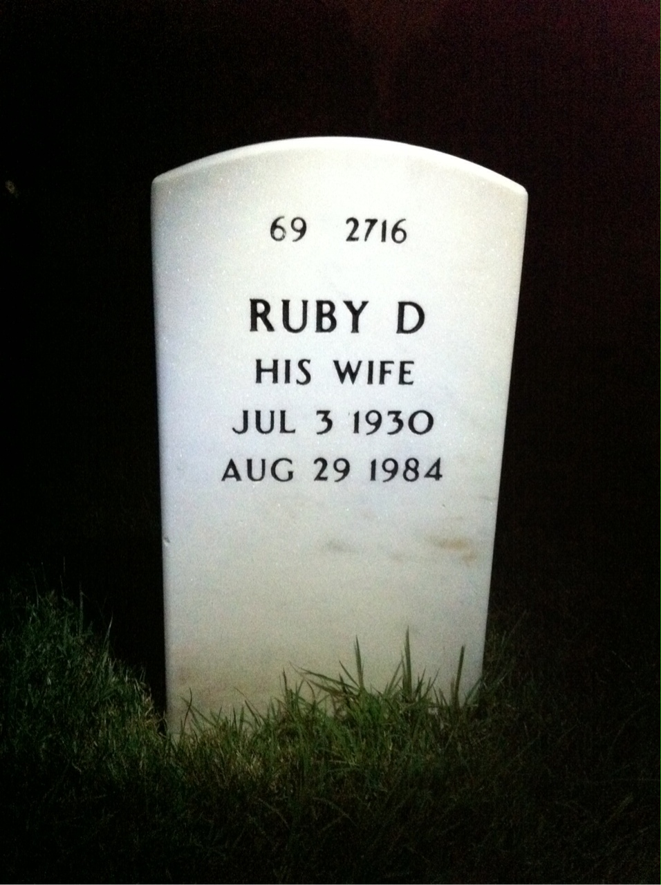 Back of headstone — Orvin Larson