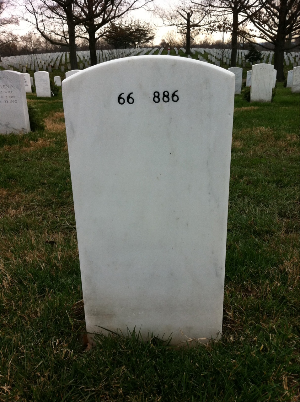 Back of headstone — John Ireland