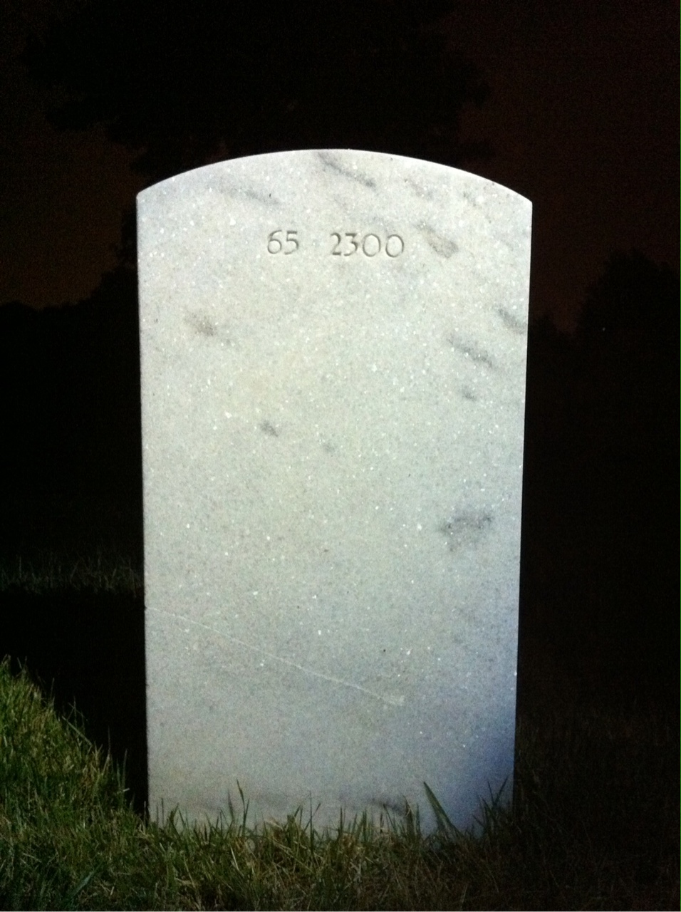 Back of headstone — Aubrey L Mclaughlin