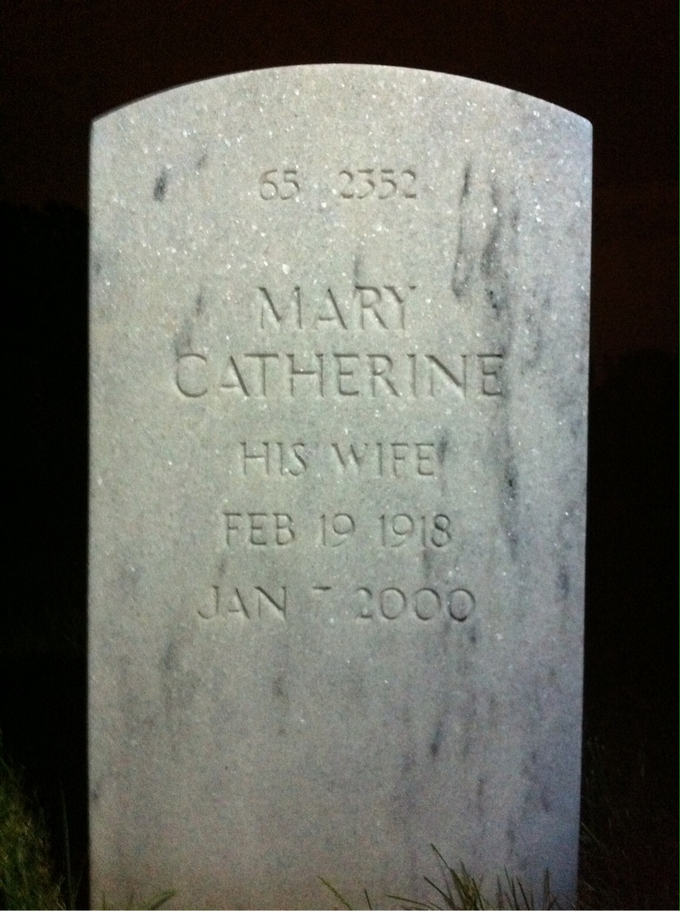 Back of headstone — Mary Moryl