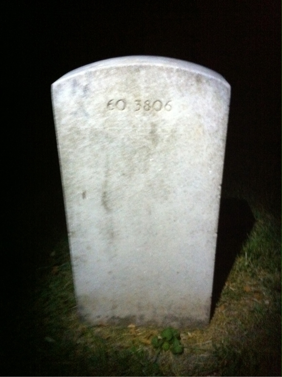 Back of headstone — Cleveland Barr