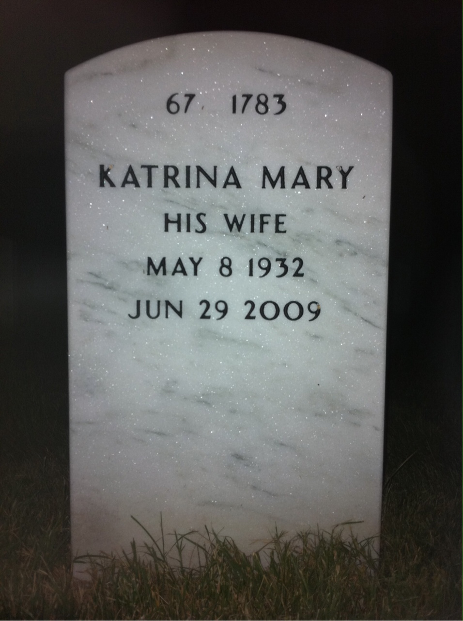Back of headstone — Harry Sproat