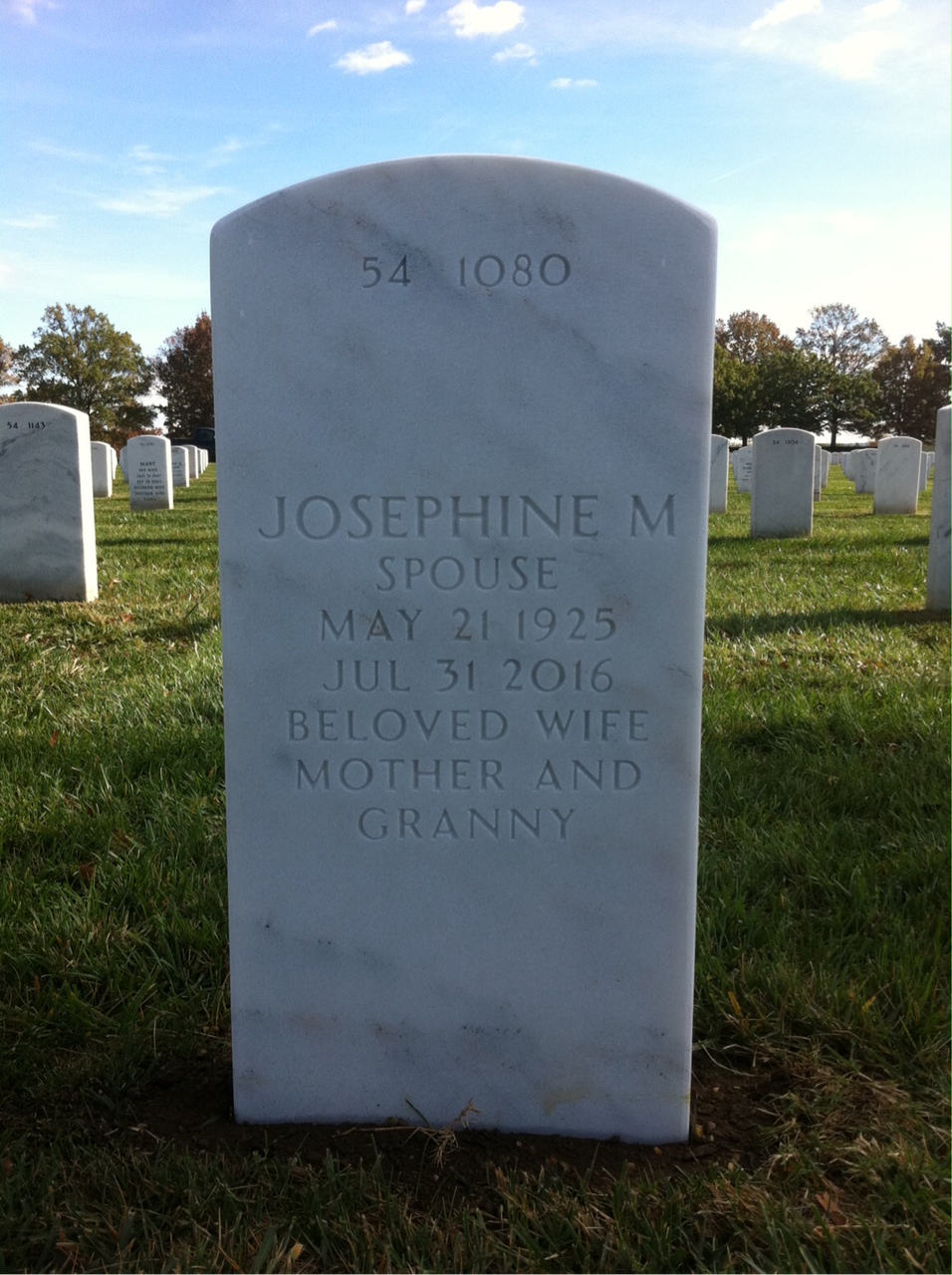 Back of headstone — Joseph Martinez