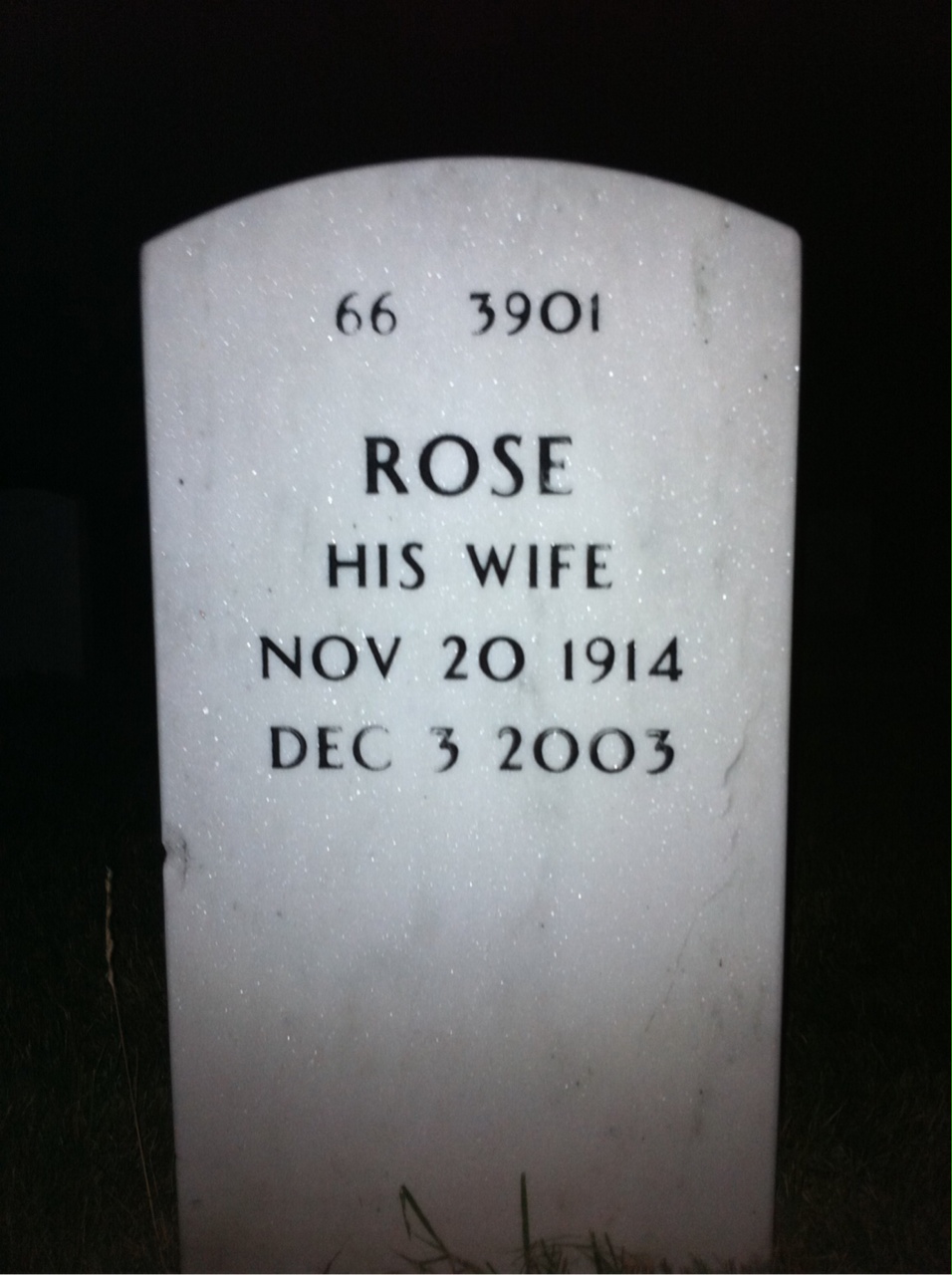 Back of headstone — Bertram Mcnelly