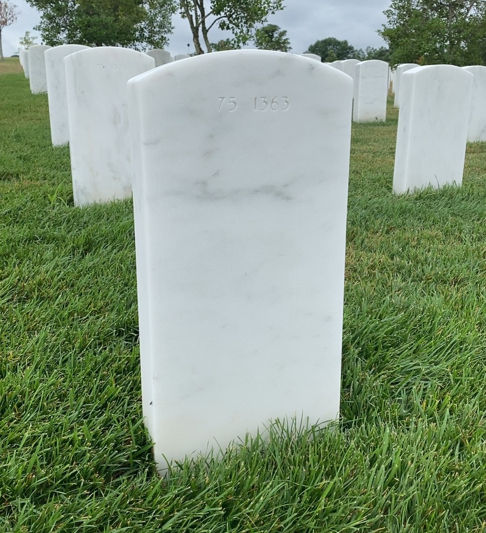 Back of headstone — Wendell Joe Duncan