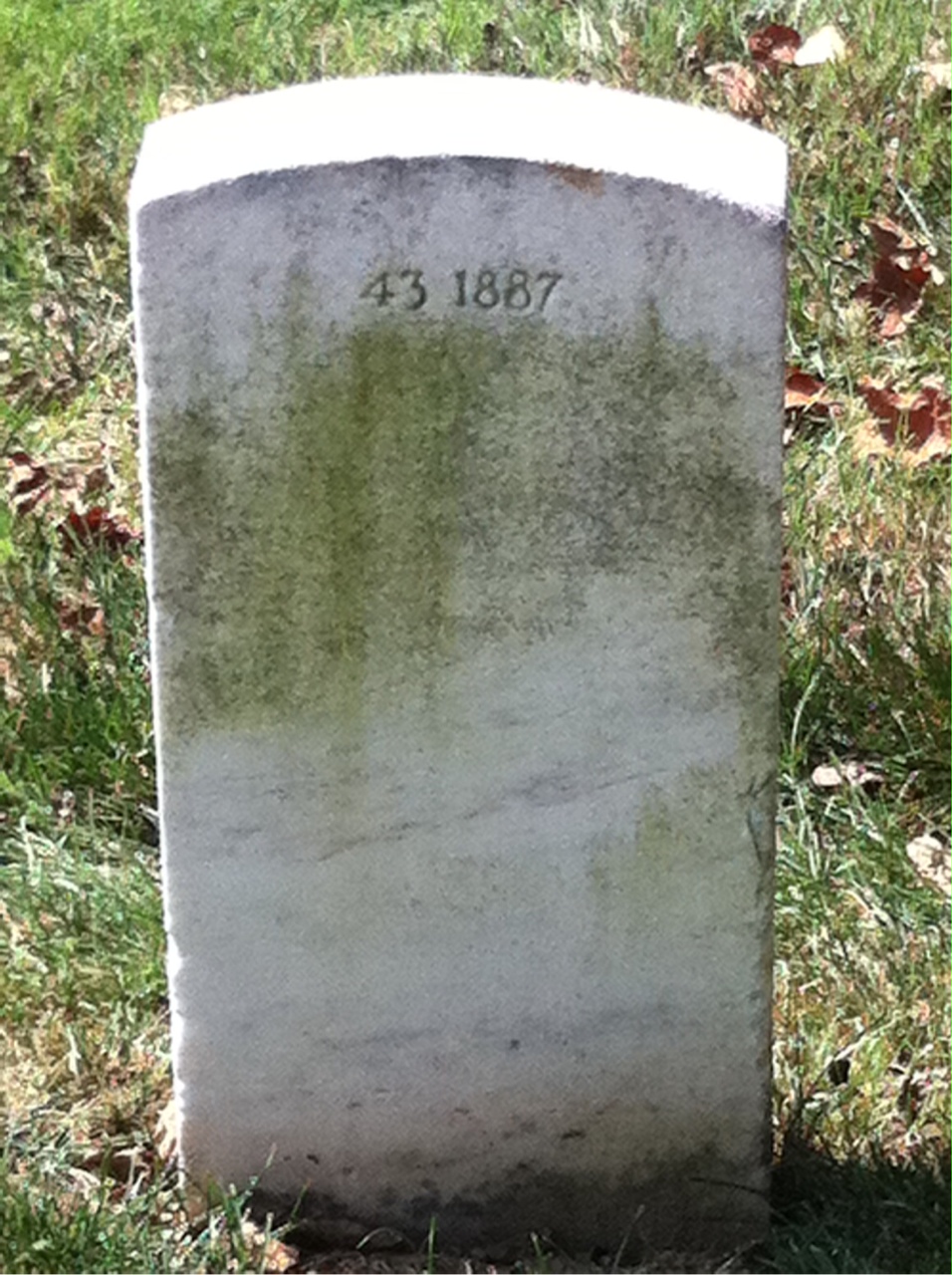 Back of headstone — Warren Price Barber