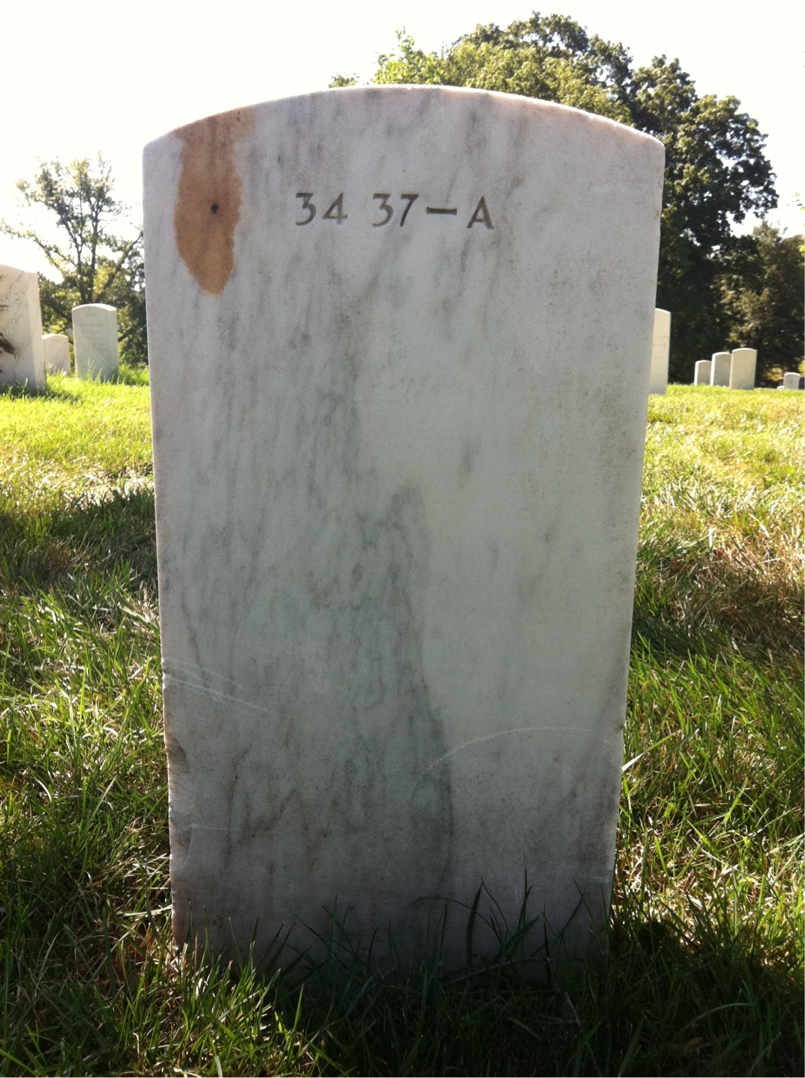 Back of headstone — Spencer Akin