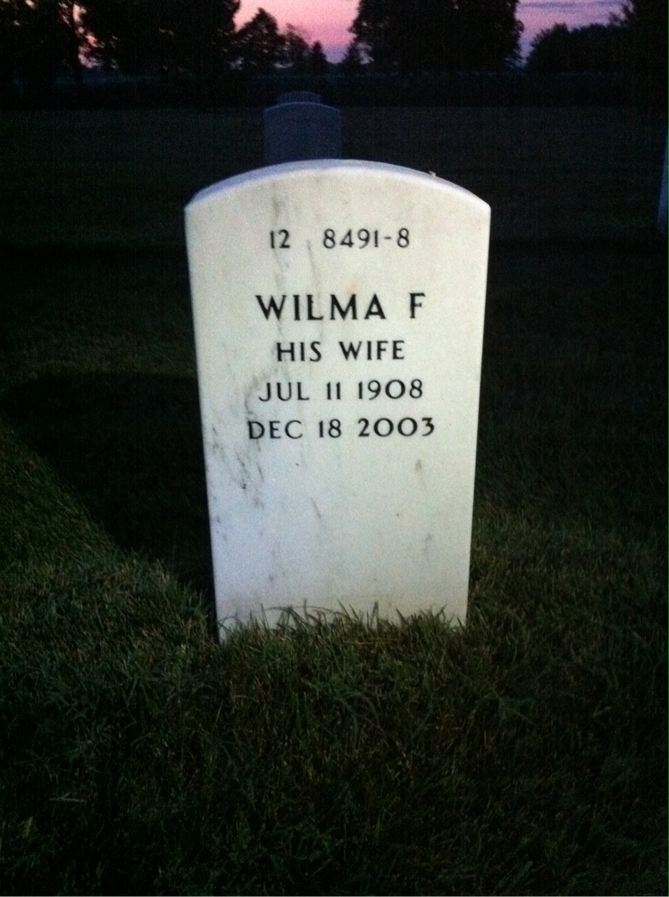 Back of headstone — Glenn Fitzgerald